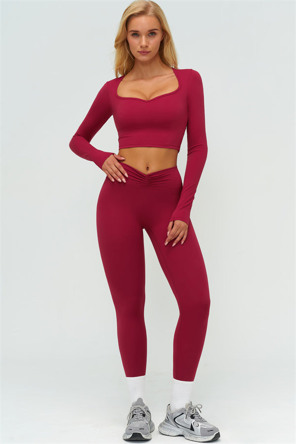 The Lushness Long Sleeve Crop top Leggings 2-Piece Set