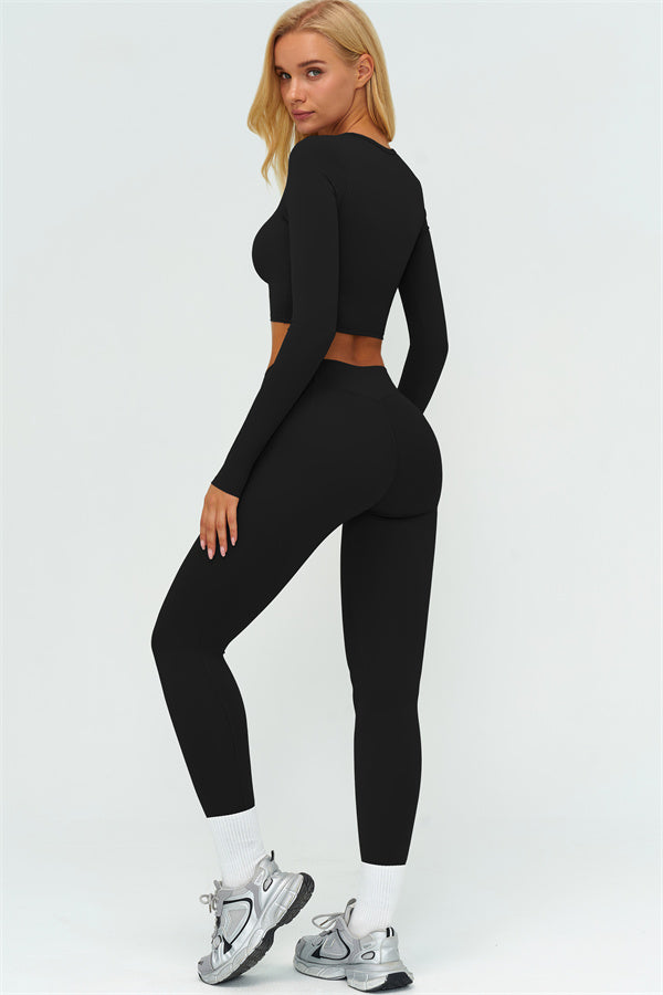The Lushness Long Sleeve Crop top Leggings 2-Piece Set